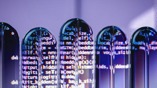 This illustration depicts AI language models which generate text.